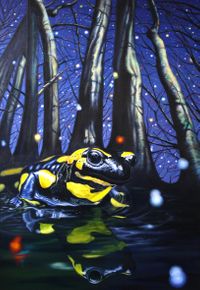Nachtsalamander 100 x80 cm Öl auf Leinw. verkauft